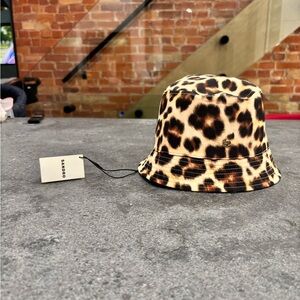 SANDRO Reversible Leopard print bucket hat